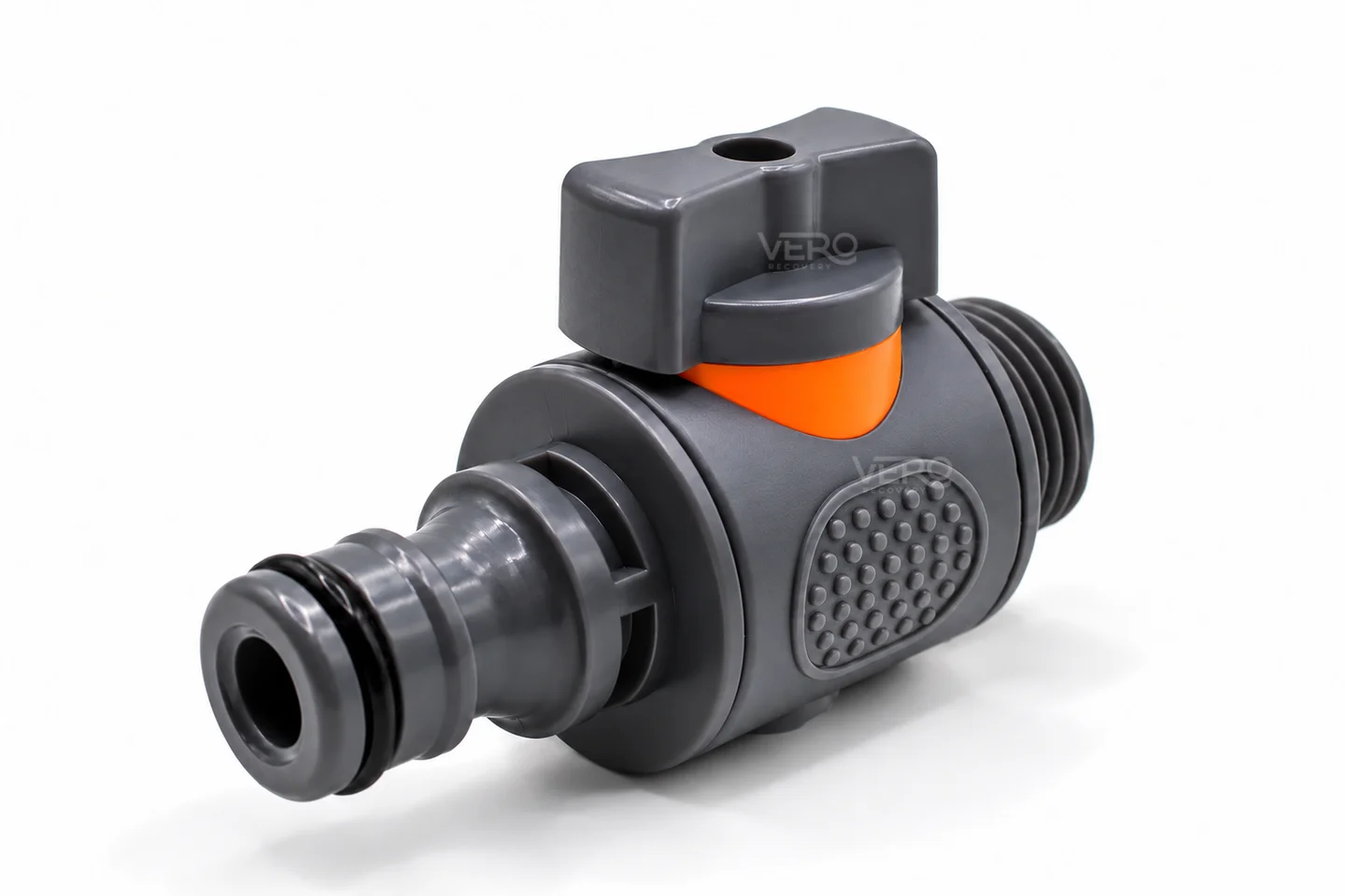 Vero Recovery Ice Bath Hose Pipe Drain Valve - angled view showing the on/off lever